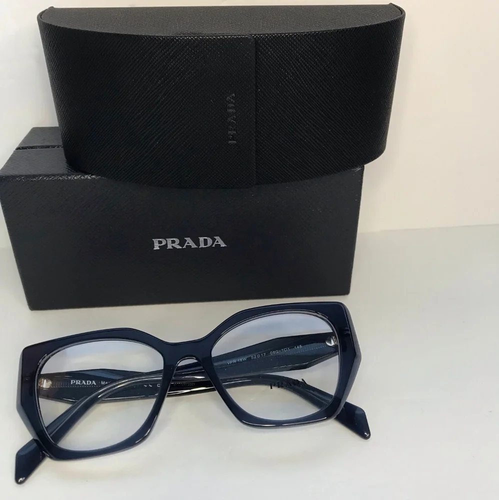 Authentic- New 💯 Original Prada 18WV Eyeglasses08Q1O1 -Blue optical eyeglasses